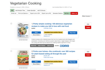 Image of a Vegetarian Cooking list in Aspen