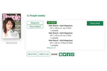 Image of an Aspen search result for People Weekly magazine