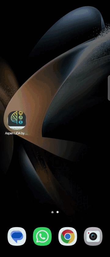 A GIF of Aspen LiDA launching.