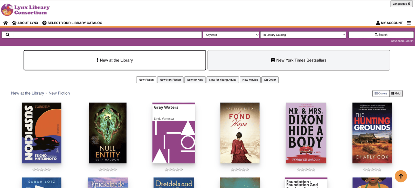 Screenshot of the Lynx homepage showing the browse categories full-width